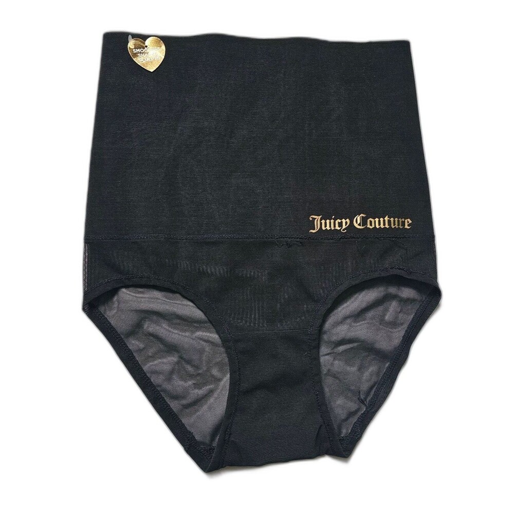 Juicy Couture Black High-Waist Shaping Brief with Gold Logo Size S